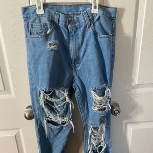 George ripped front/back boyfriend jeans